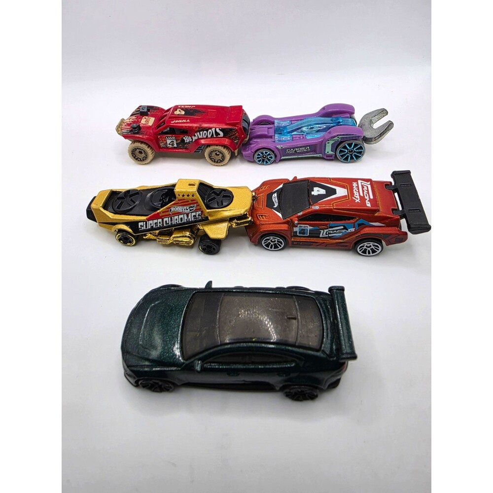 Hot Wheels Lot of 5 Loose Cars Tooligan Dune Crusher Loop Coupe Jaguar Hover Out